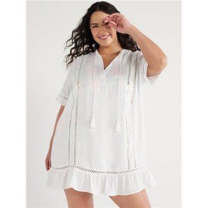Women's Plus Peplum Tunic Coverup Dress